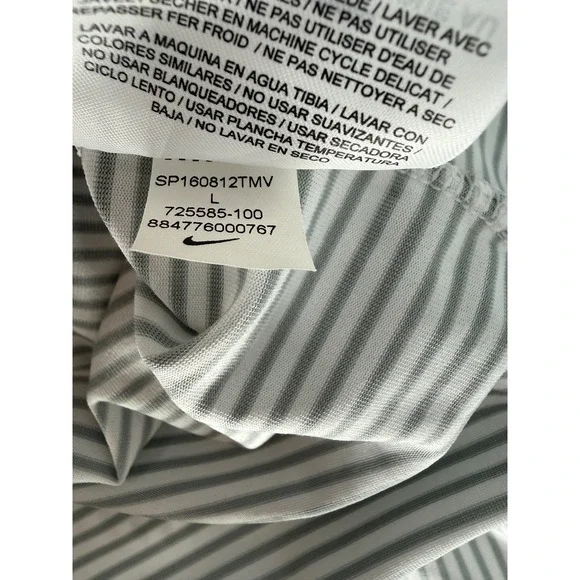 Nike Golf Dri-FIT Women's Miami Marlins Striped Polo Shirt Size L - Picture 6 of 6